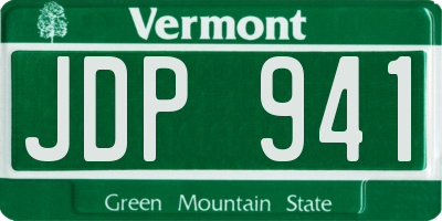 VT license plate JDP941