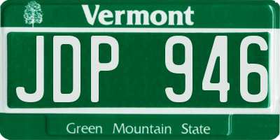 VT license plate JDP946