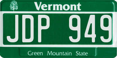VT license plate JDP949