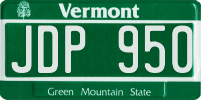 VT license plate JDP950