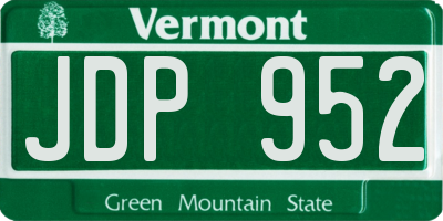 VT license plate JDP952