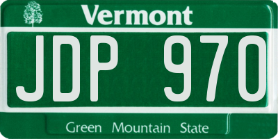 VT license plate JDP970