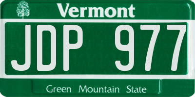 VT license plate JDP977