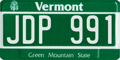 VT license plate JDP991