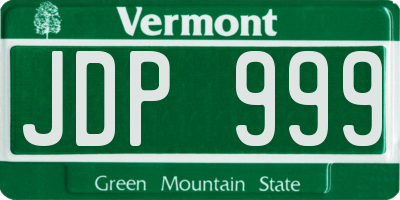 VT license plate JDP999