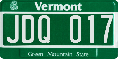 VT license plate JDQ017