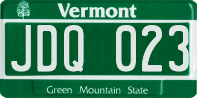 VT license plate JDQ023