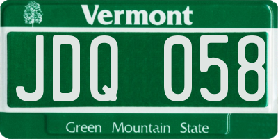 VT license plate JDQ058