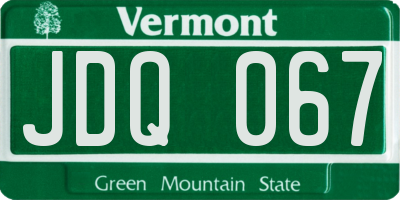 VT license plate JDQ067