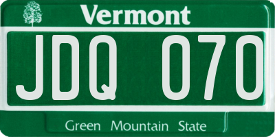 VT license plate JDQ070