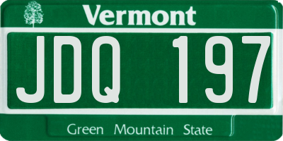 VT license plate JDQ197