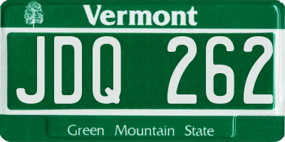 VT license plate JDQ262