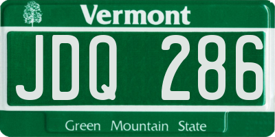 VT license plate JDQ286