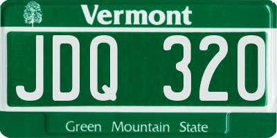 VT license plate JDQ320