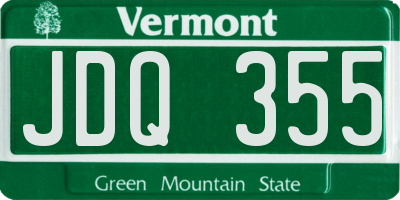 VT license plate JDQ355