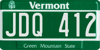 VT license plate JDQ412