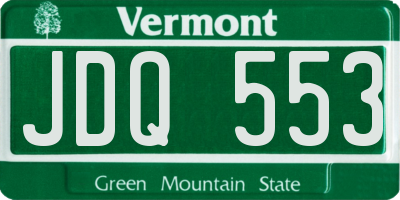 VT license plate JDQ553