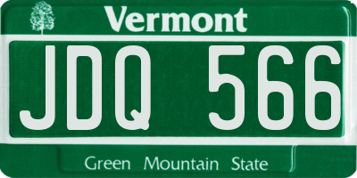 VT license plate JDQ566