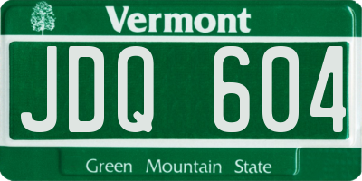 VT license plate JDQ604