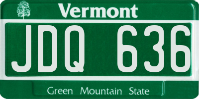 VT license plate JDQ636