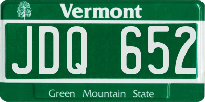 VT license plate JDQ652