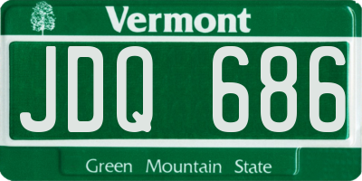 VT license plate JDQ686