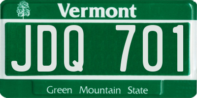 VT license plate JDQ701