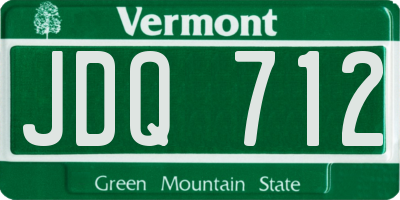 VT license plate JDQ712