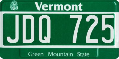VT license plate JDQ725