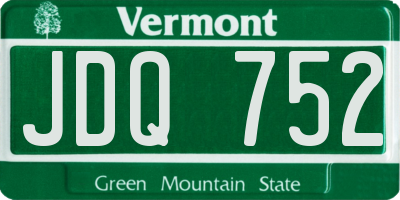 VT license plate JDQ752