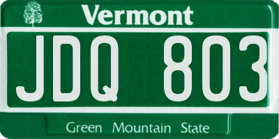 VT license plate JDQ803