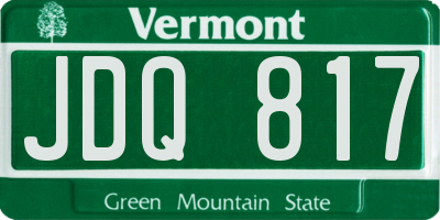 VT license plate JDQ817