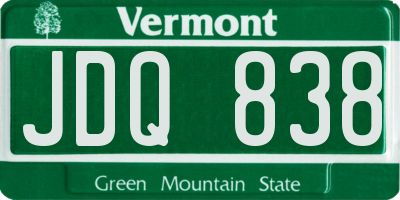 VT license plate JDQ838