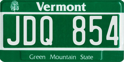 VT license plate JDQ854