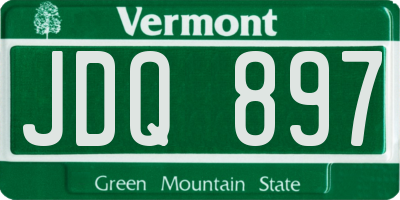 VT license plate JDQ897