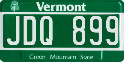 VT license plate JDQ899