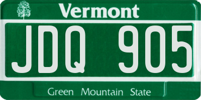 VT license plate JDQ905