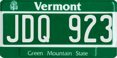 VT license plate JDQ923