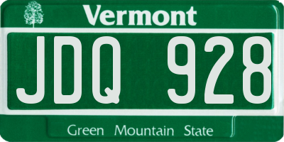VT license plate JDQ928