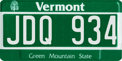 VT license plate JDQ934