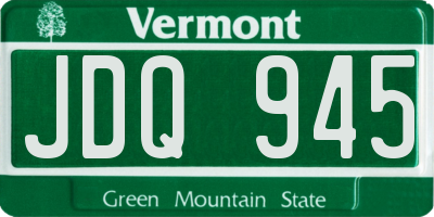 VT license plate JDQ945