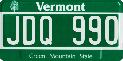 VT license plate JDQ990