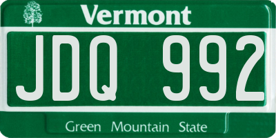 VT license plate JDQ992