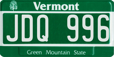 VT license plate JDQ996