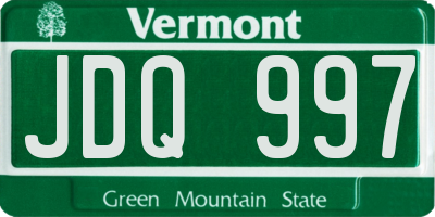 VT license plate JDQ997
