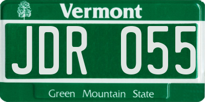 VT license plate JDR055