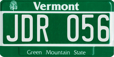 VT license plate JDR056