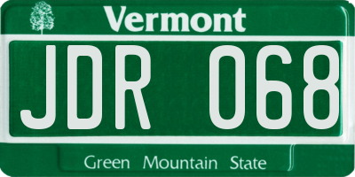 VT license plate JDR068