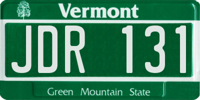 VT license plate JDR131