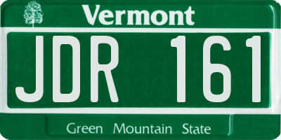 VT license plate JDR161